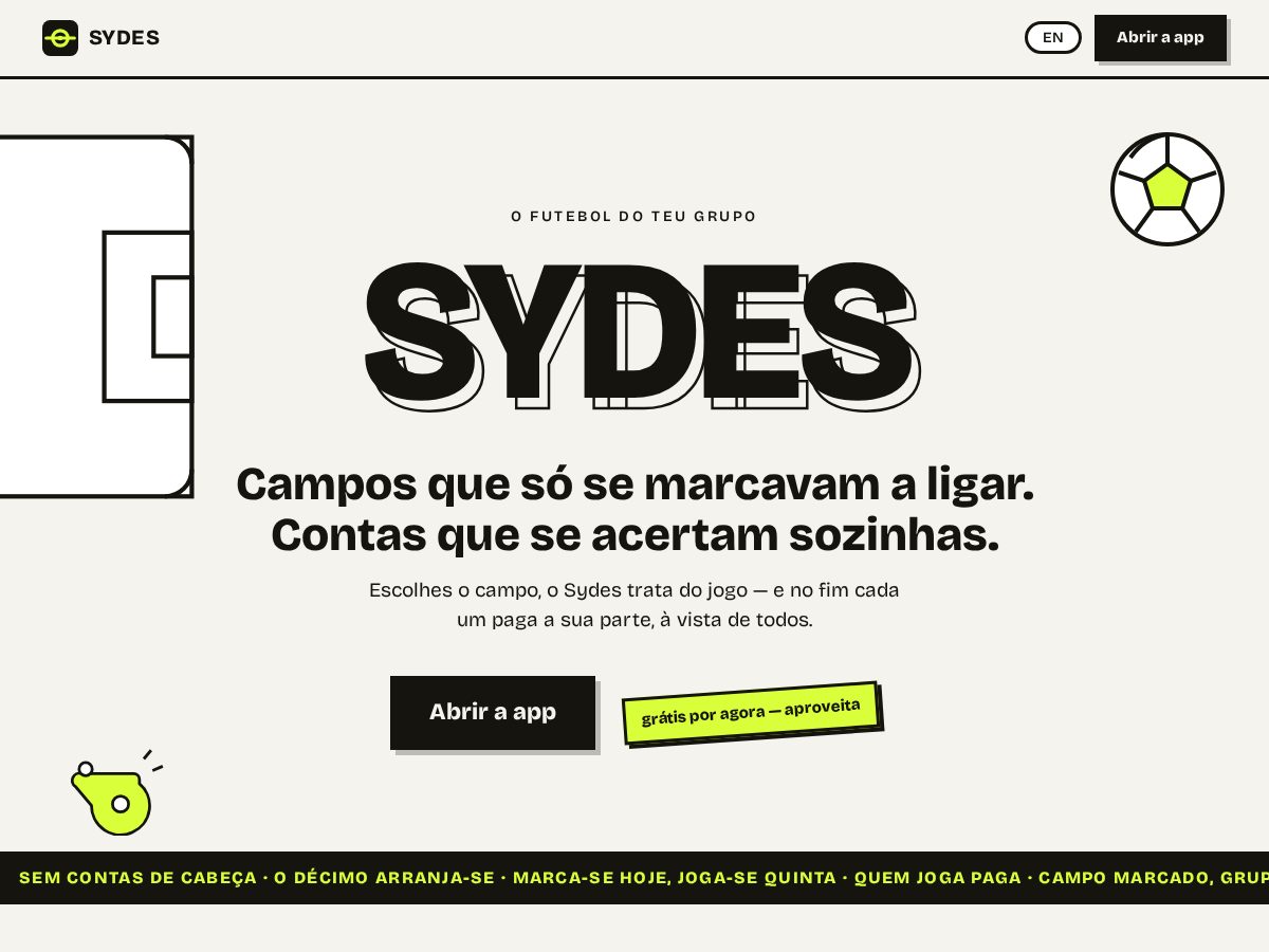 Landing-page snapshot of sydes.app