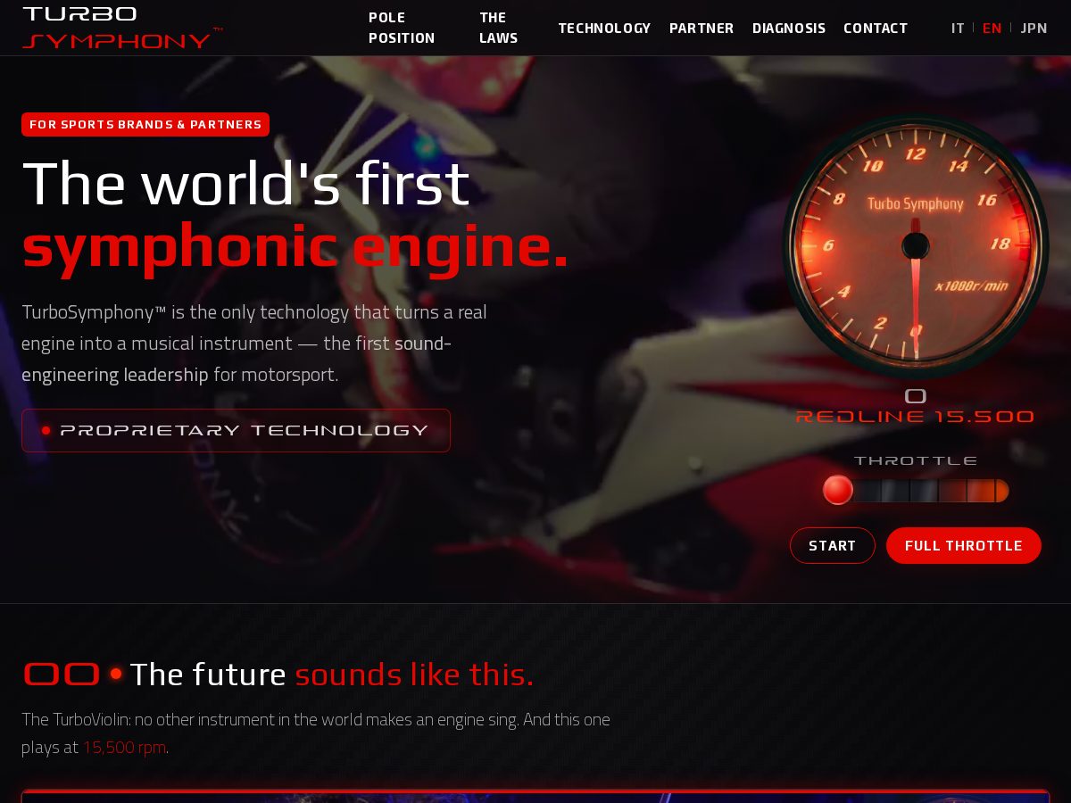 Landing-page snapshot of symphonicengine.com