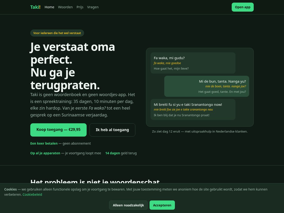 Landing-page snapshot of takisranantongo.com
