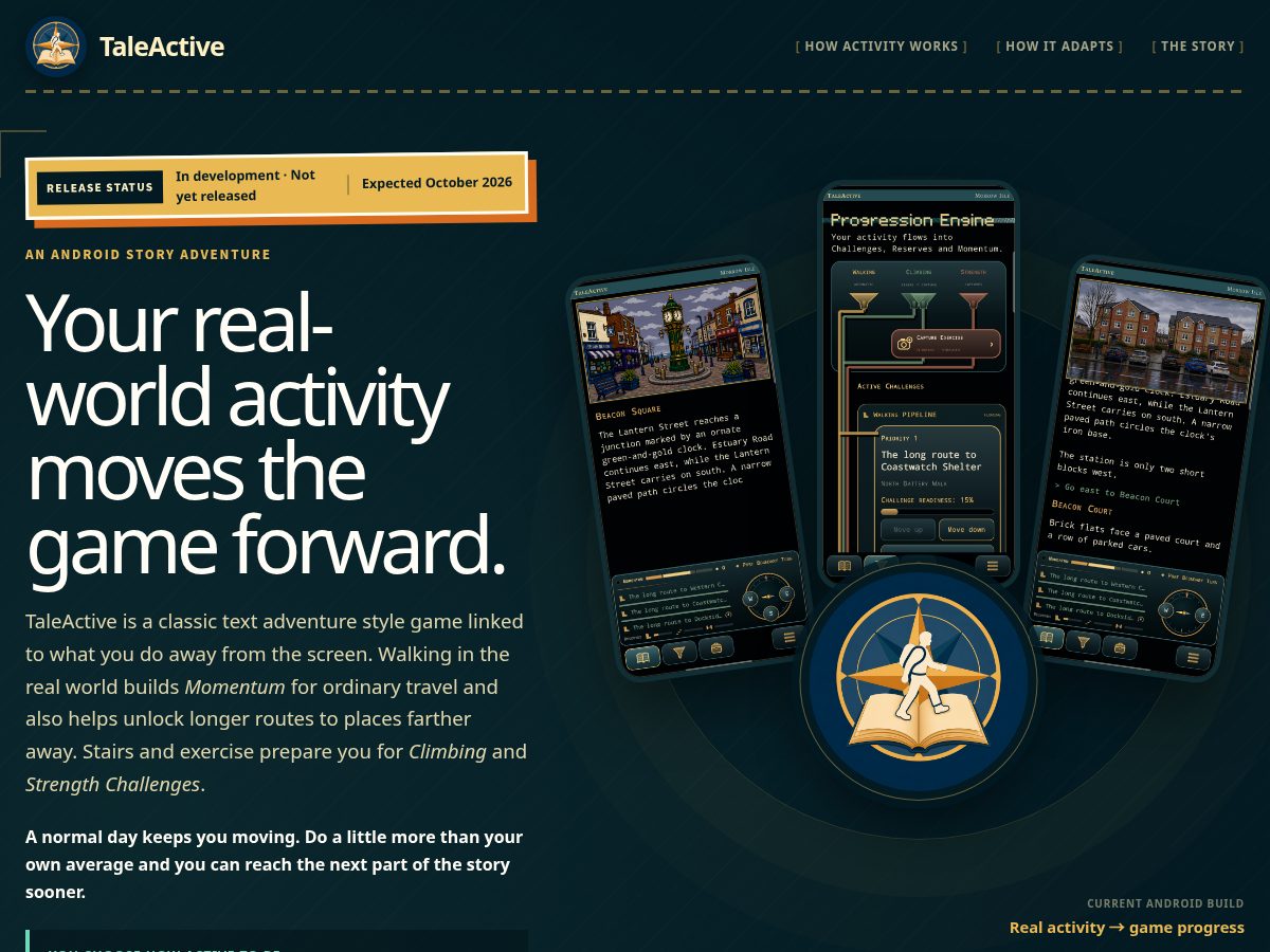 Landing-page snapshot of taleactive.com