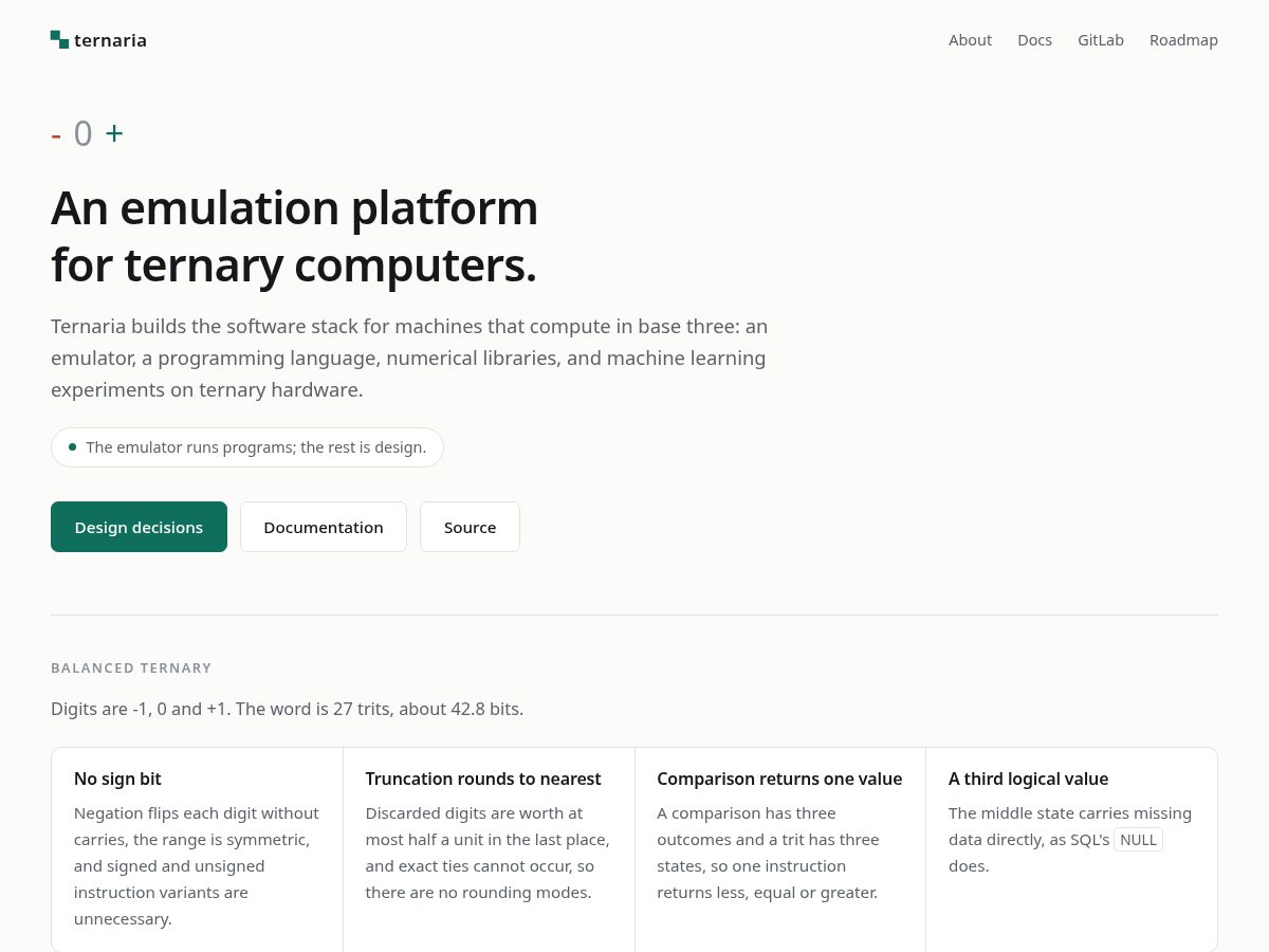 Landing-page snapshot of ternaria.dev