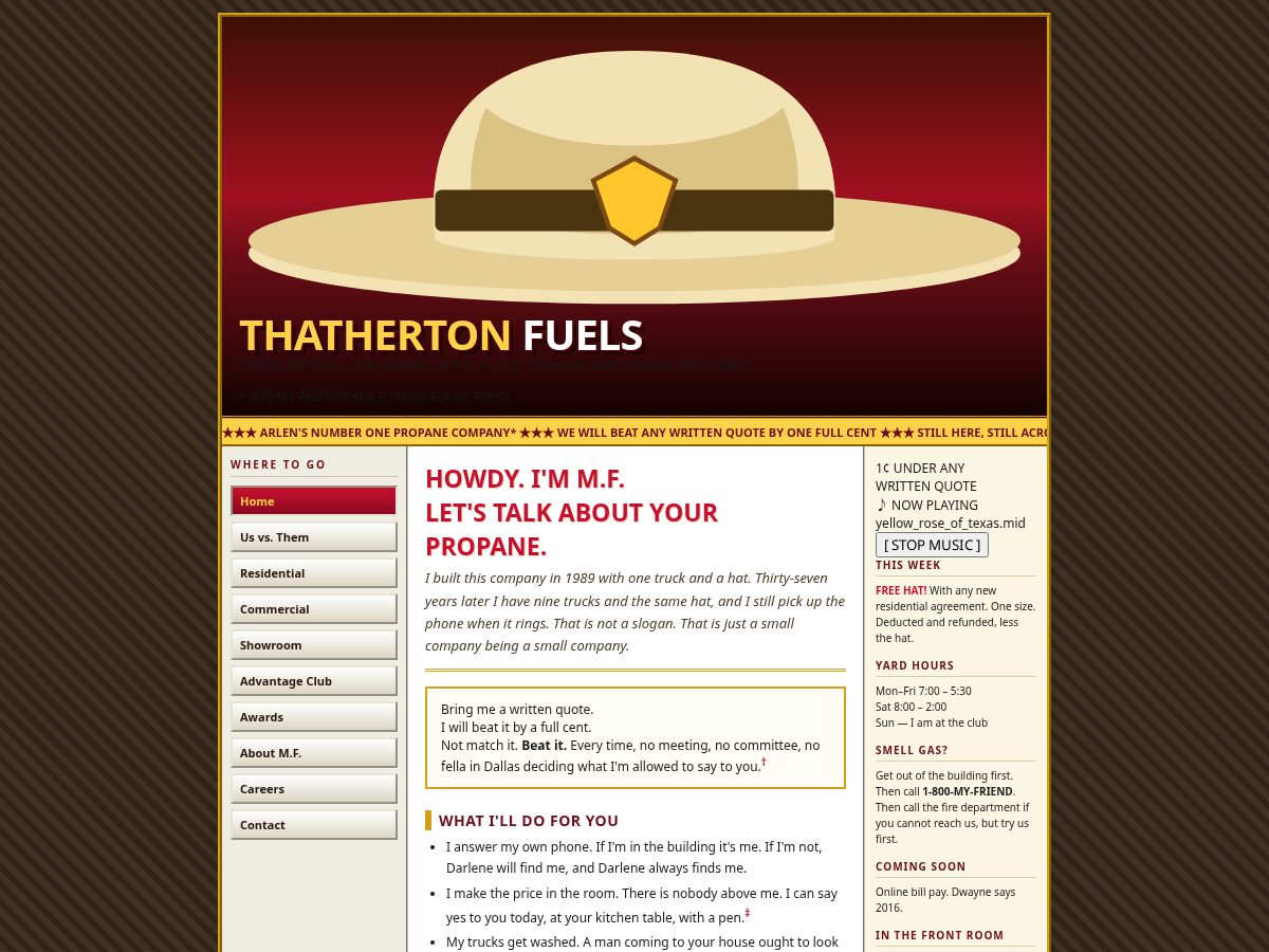 Landing-page snapshot of thathertonfuels.com