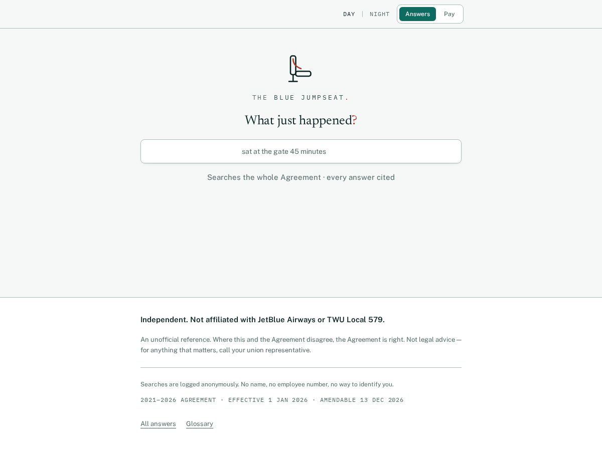 Landing-page snapshot of thebluejumpseat.com