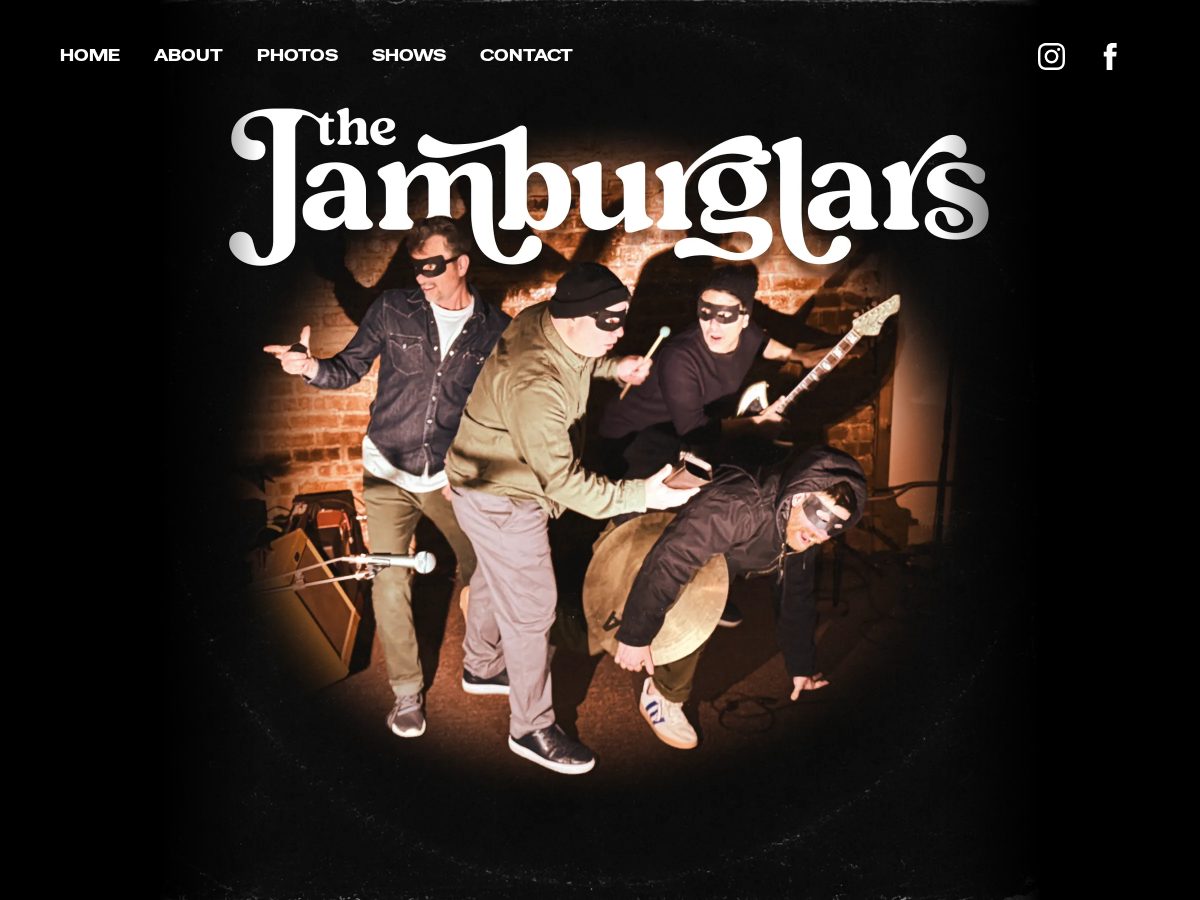Landing-page snapshot of thejamburglars.com