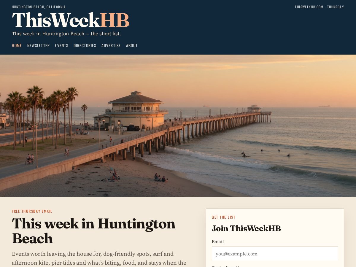 Landing-page snapshot of thisweekhb.com