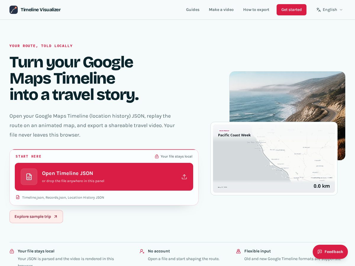 Landing-page snapshot of timelinevisualizer.org