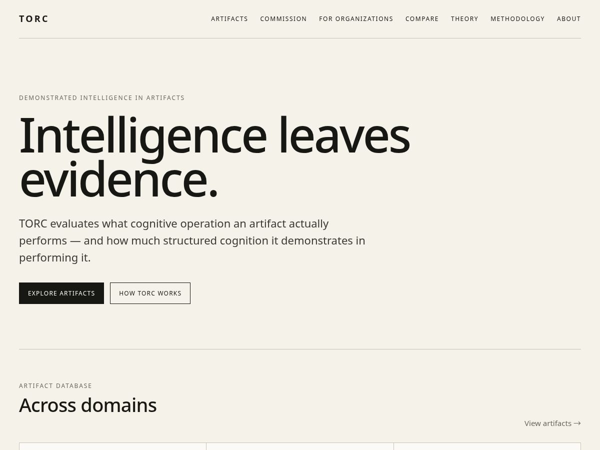 Landing-page snapshot of torc.world