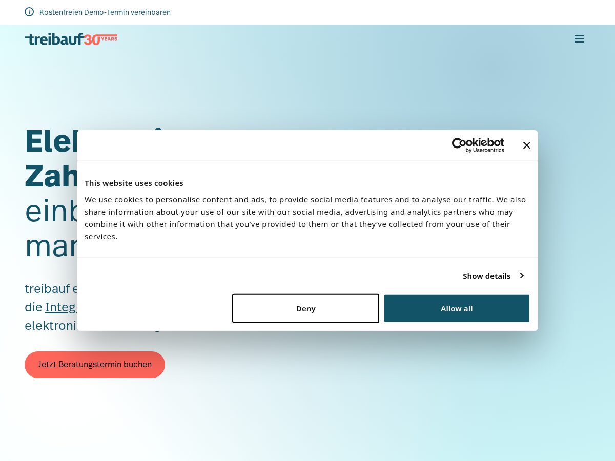 Landing-page snapshot of treibaufhq.com