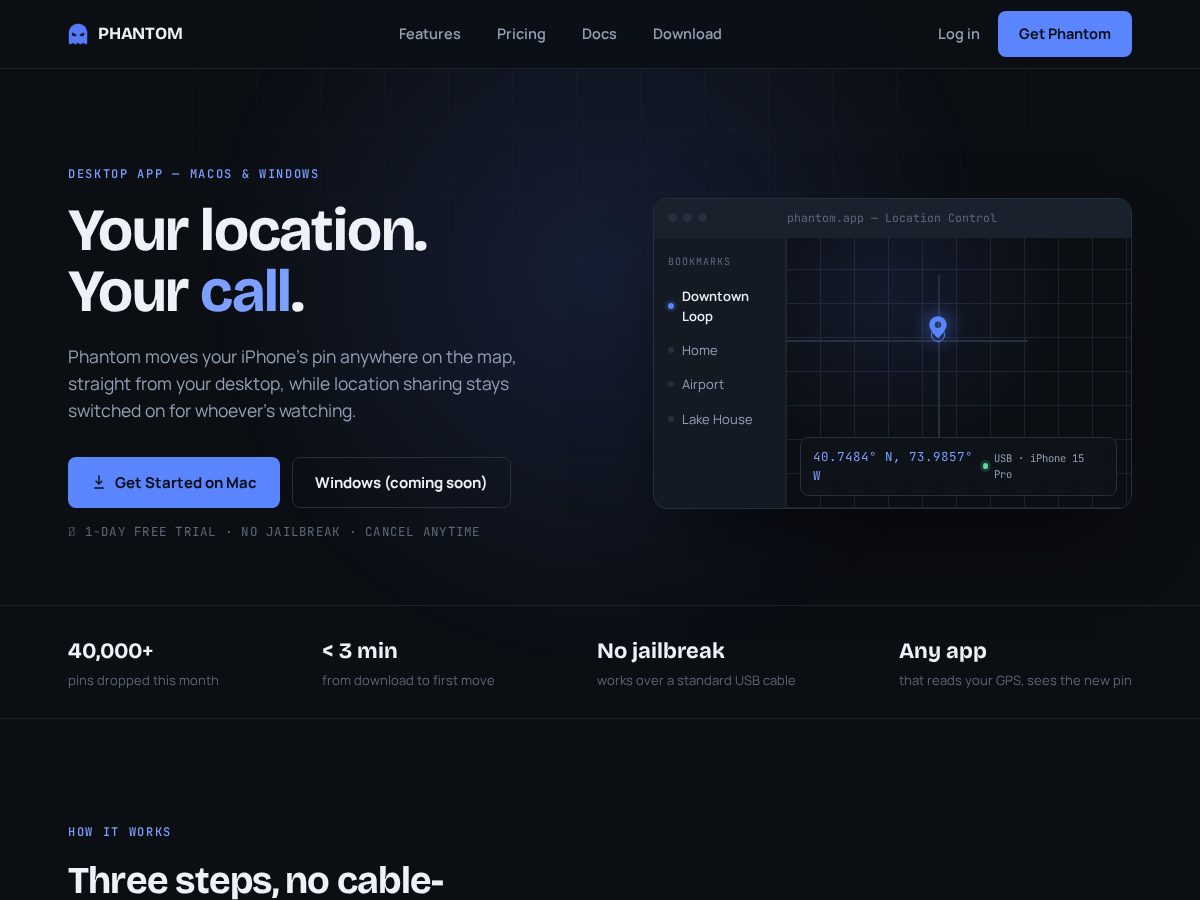 Landing-page snapshot of tryphantom.xyz