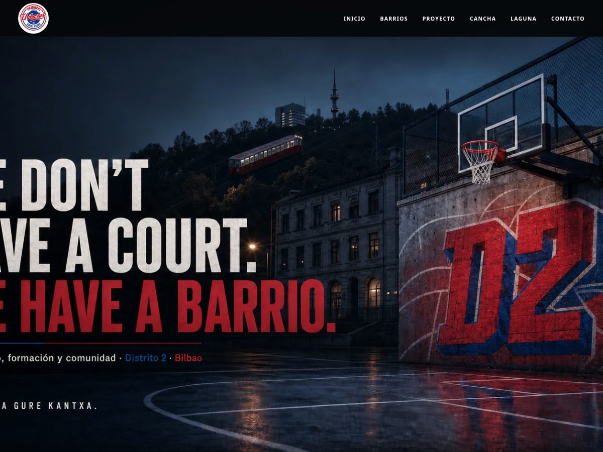 Landing-page snapshot of uribasket.eus