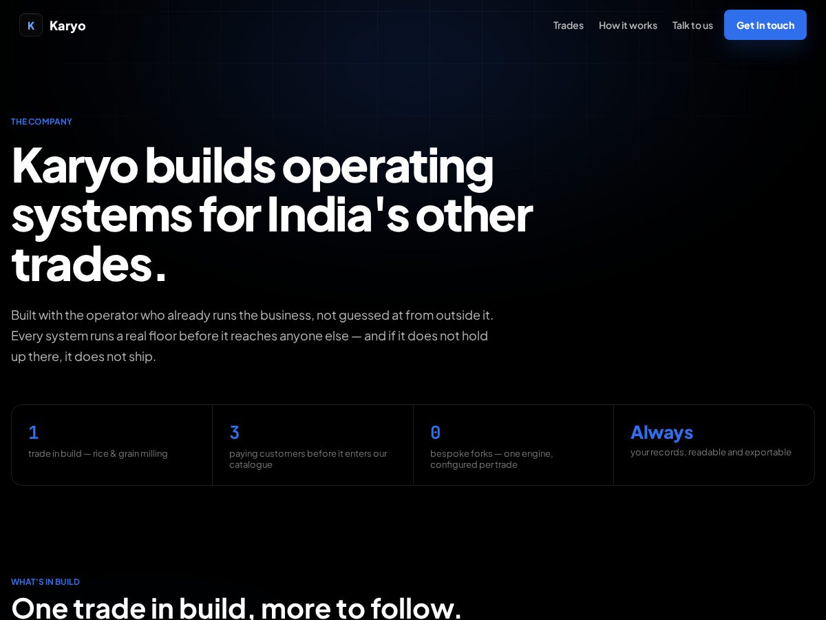 Landing-page snapshot of usekaryo.com
