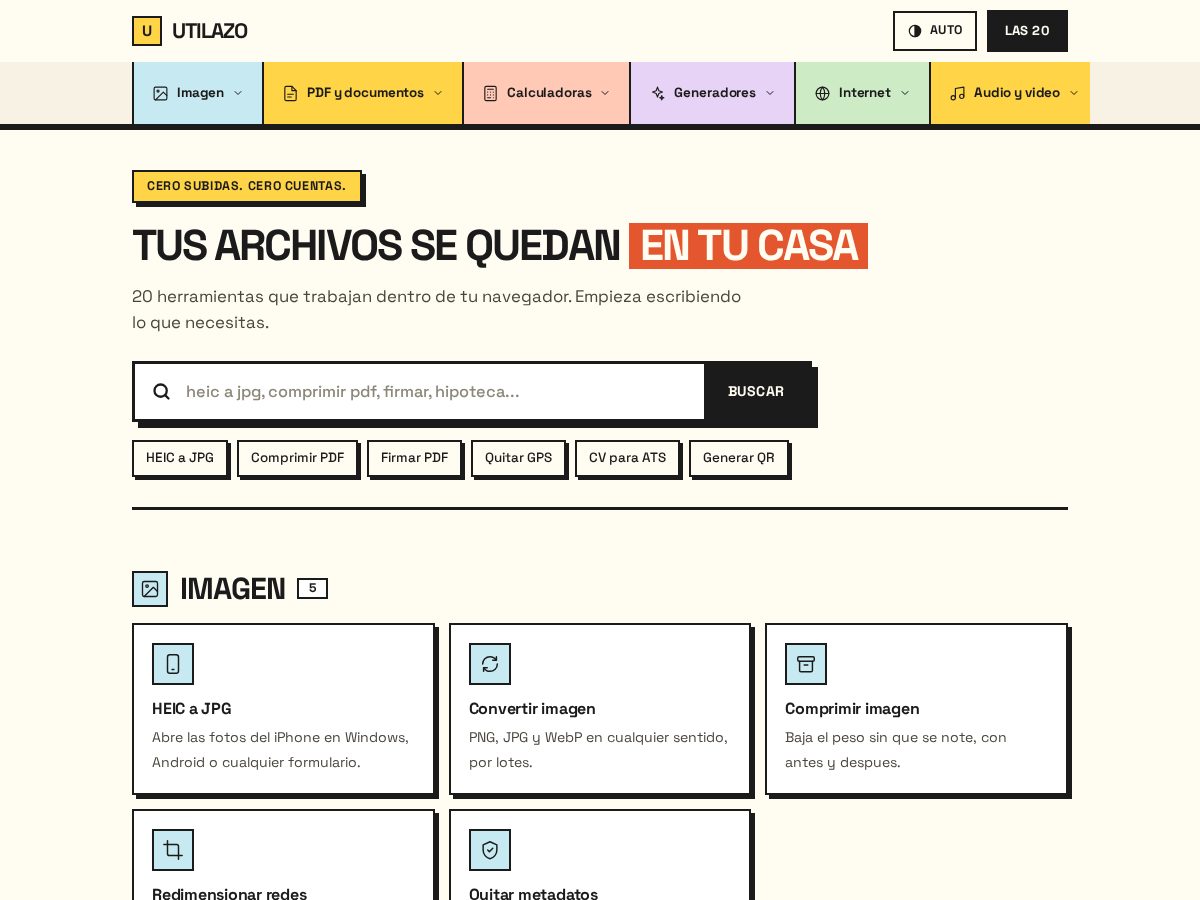 Landing-page snapshot of utilazo.com