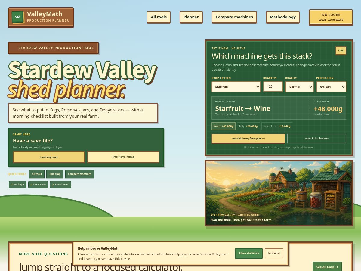 Landing-page snapshot of valleymath.com