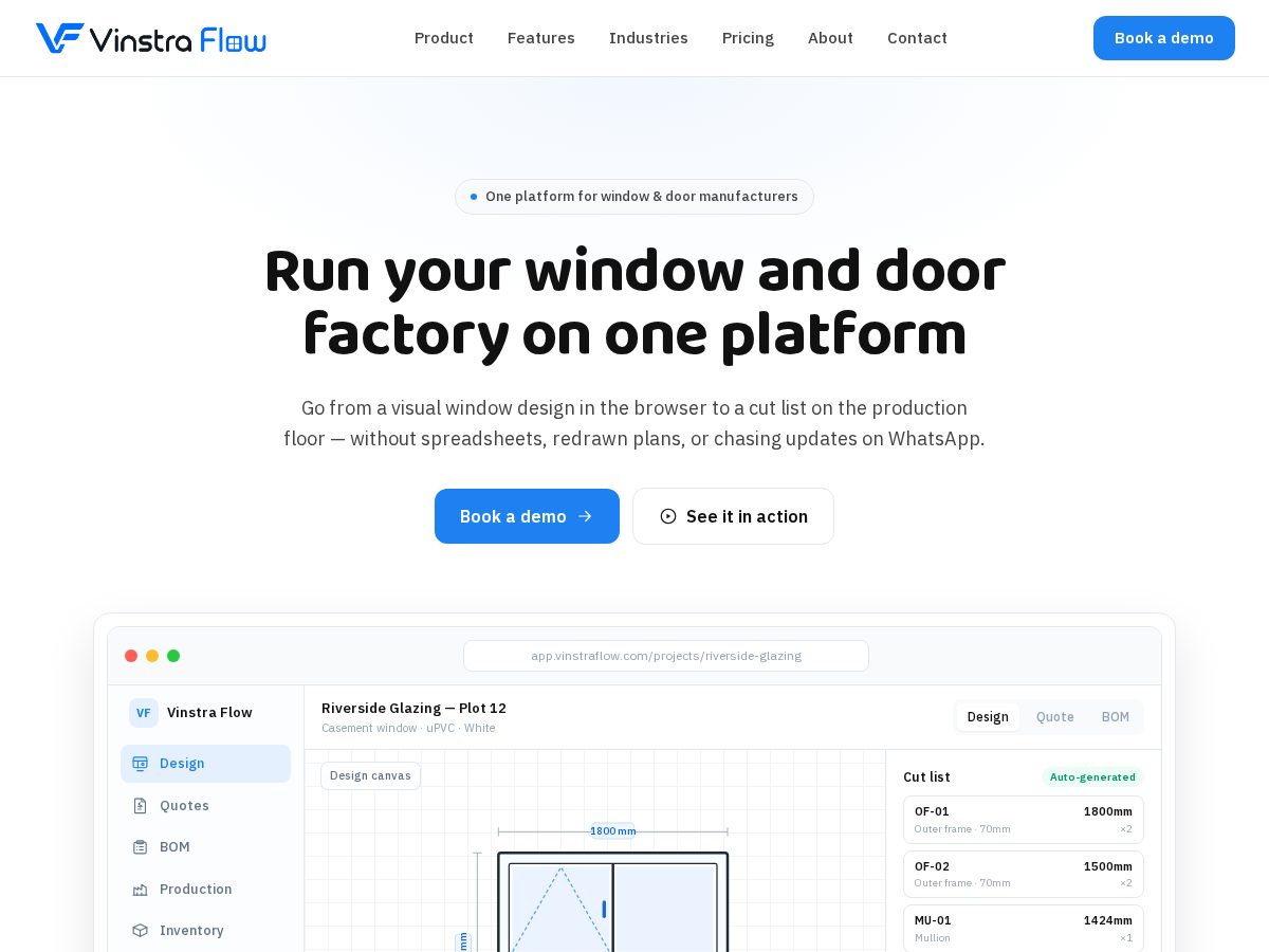 Landing-page snapshot of vinstraflow.com