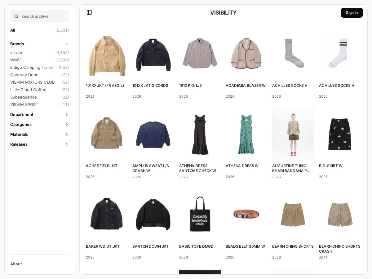 Landing-page snapshot of visarchive.com