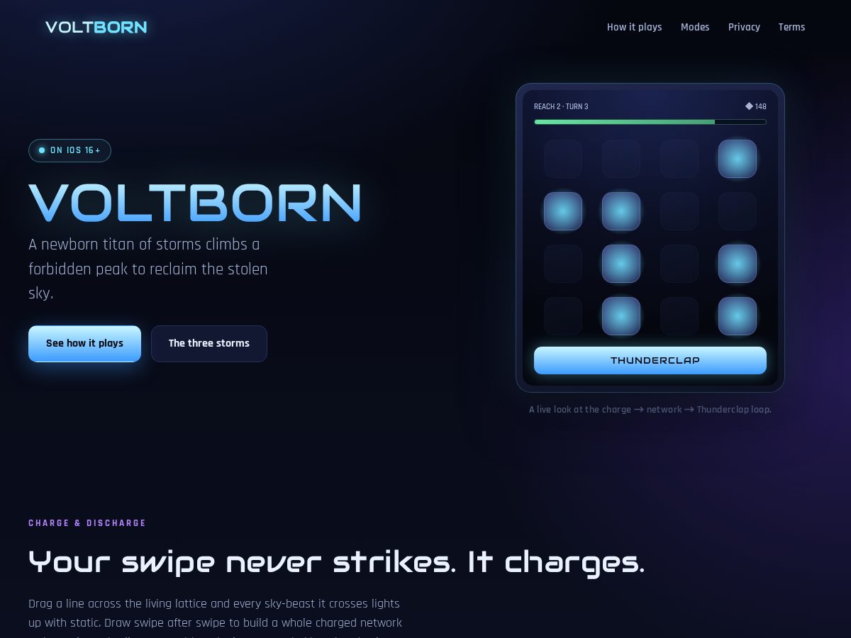 Landing-page snapshot of voltborn.sbs