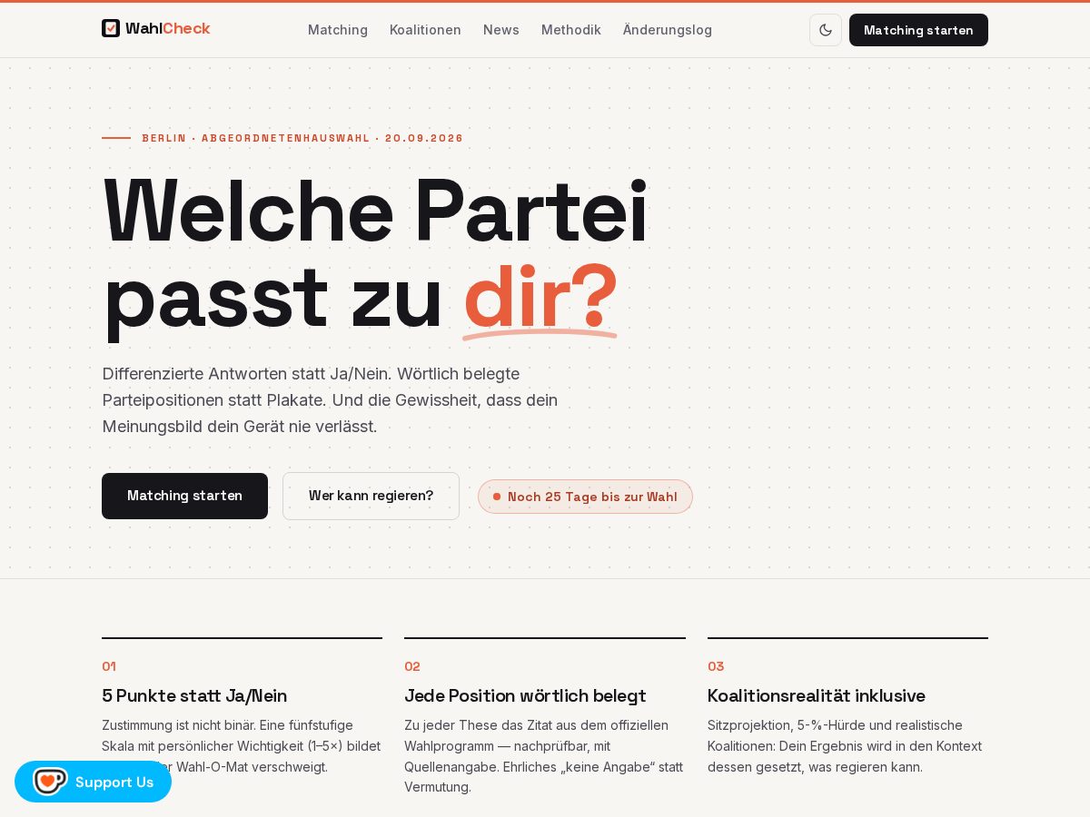 Landing-page snapshot of wahl-check.com