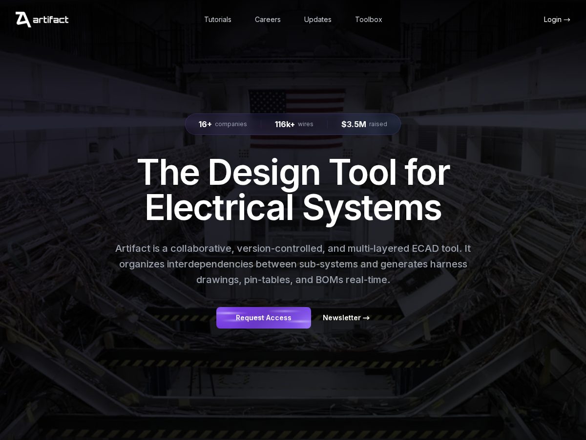 Landing-page snapshot of workatartifact.com