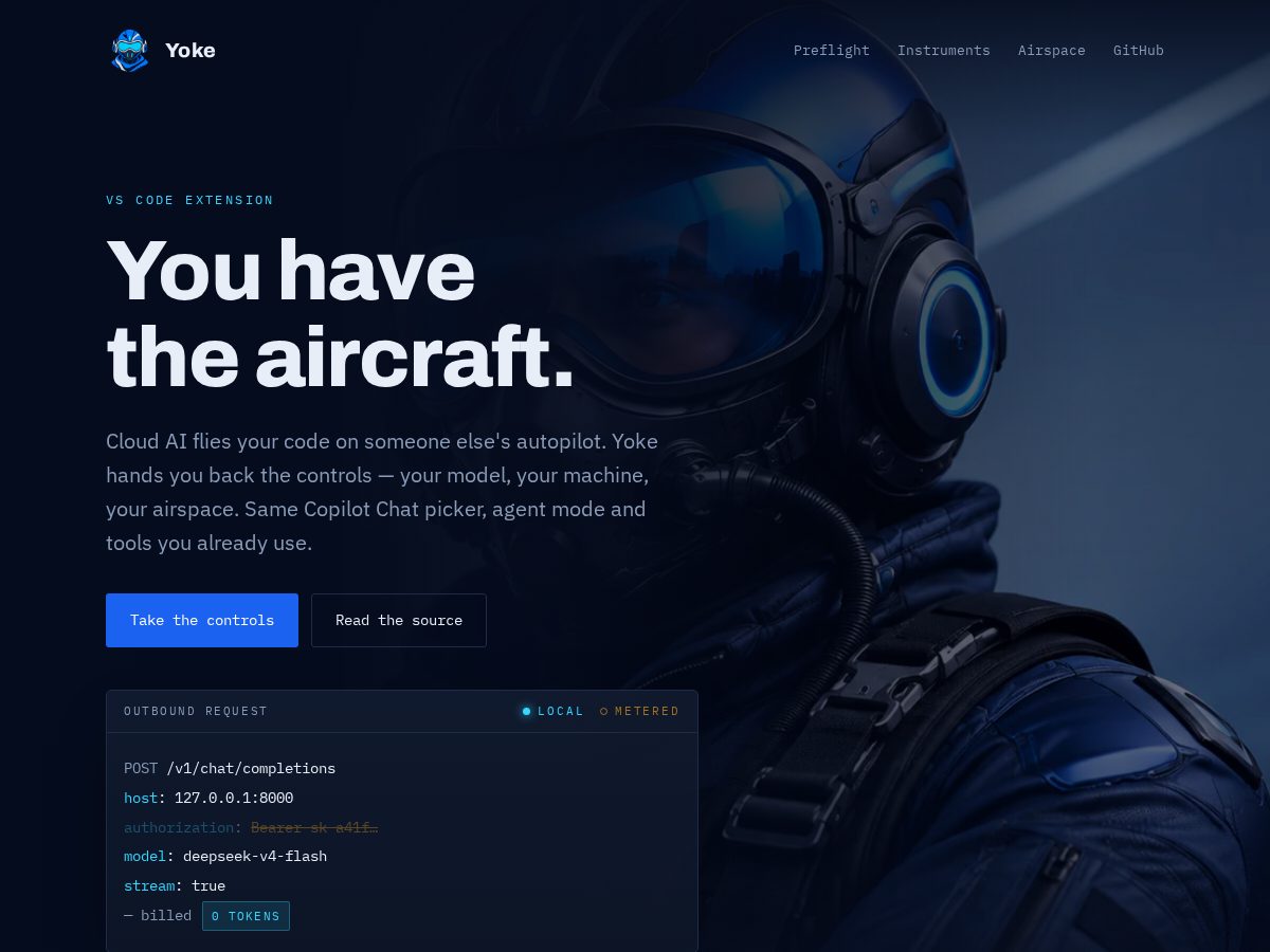 Landing-page snapshot of yoke.codes