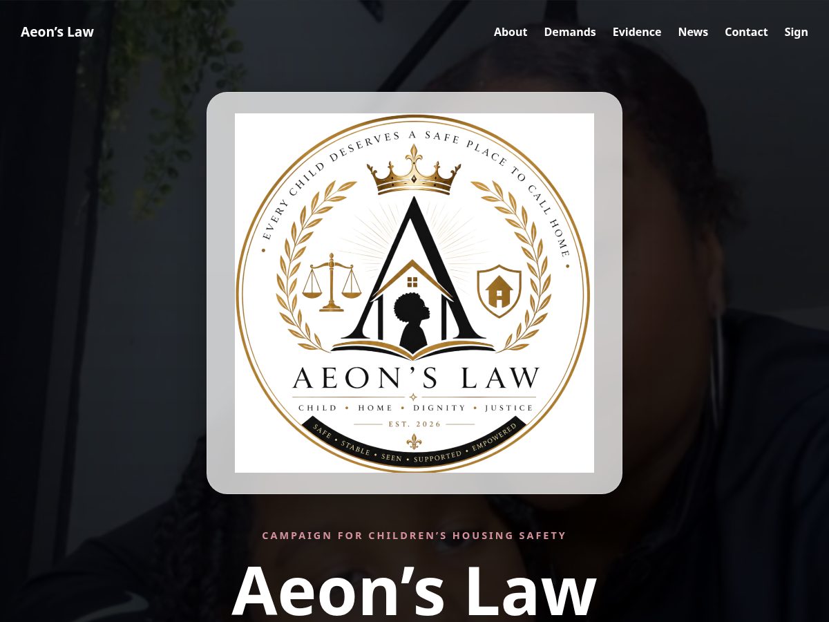 Landing-page snapshot of aeonslaw.org