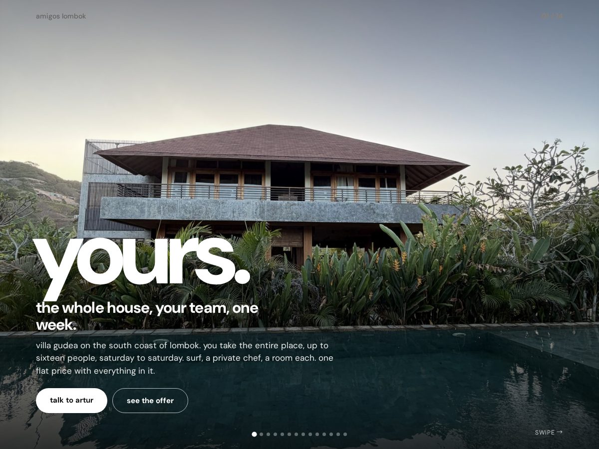 Landing-page snapshot of amigosretreats.com