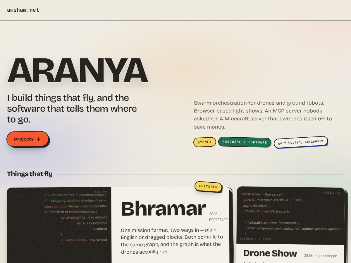Landing-page snapshot of amsham.net