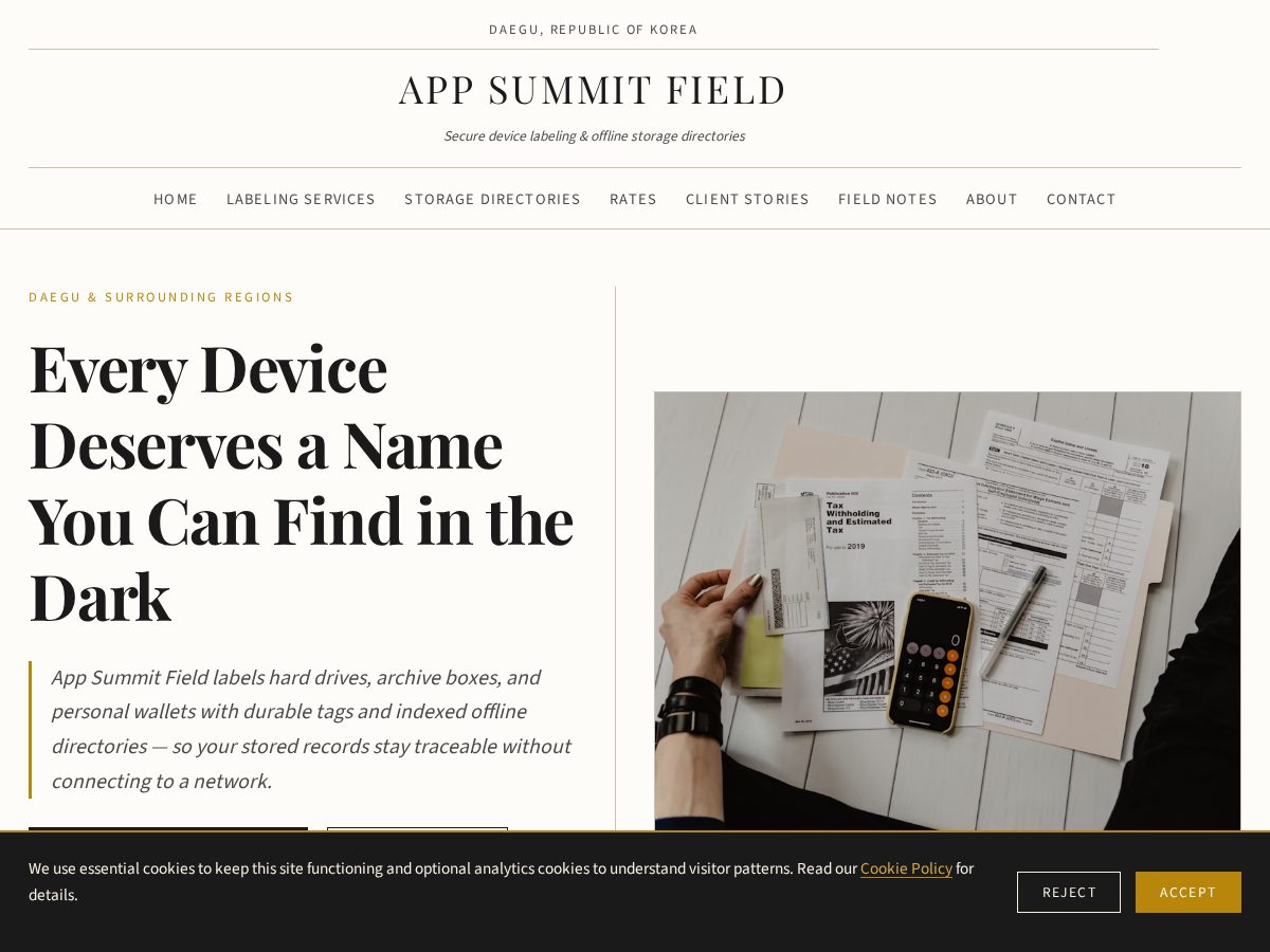 Landing-page snapshot of appsummitfield.click
