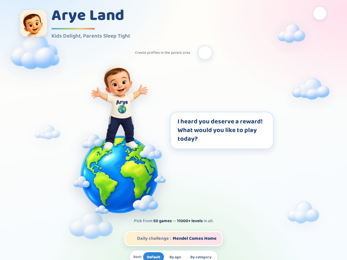 Landing-page snapshot of aryeland.com