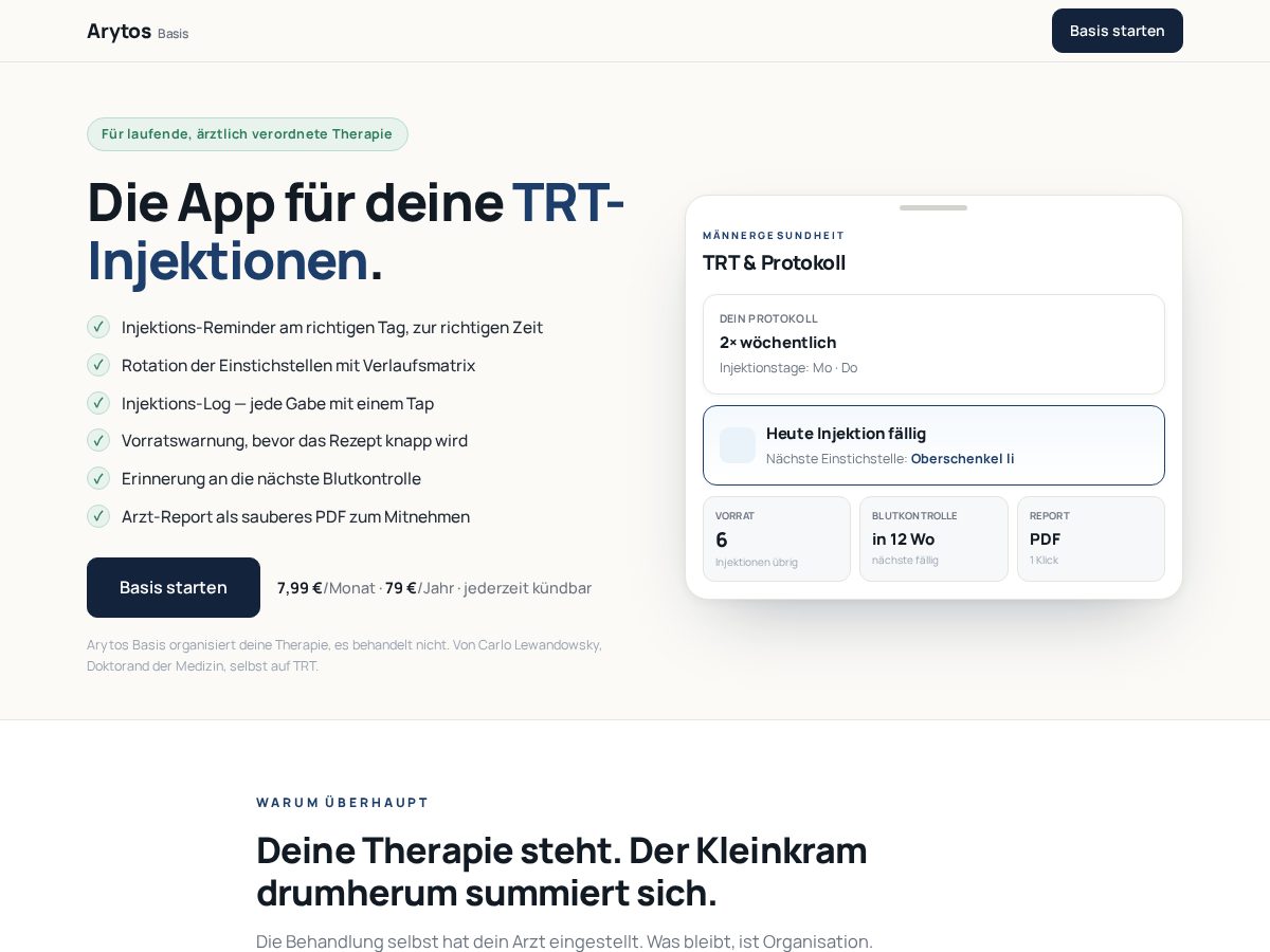 Landing-page snapshot of arytos.com