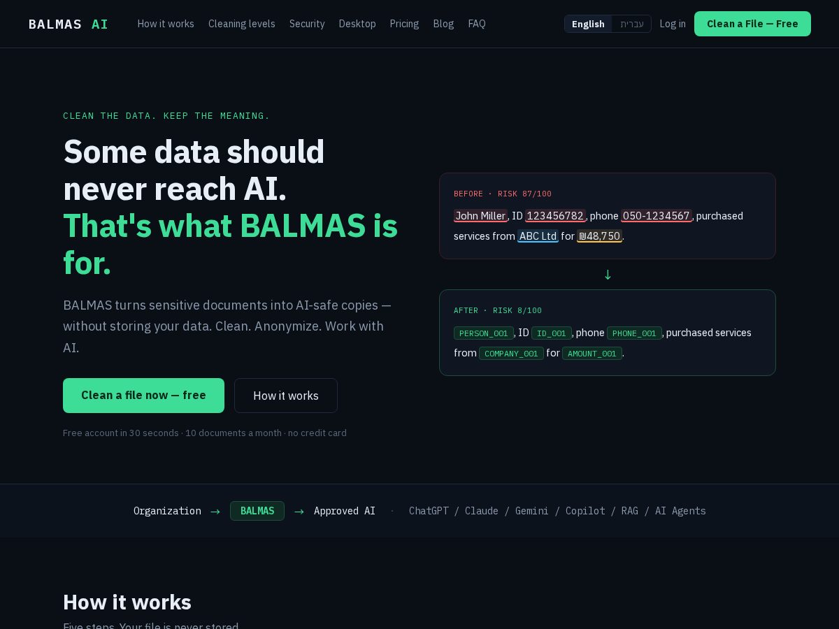 Landing-page snapshot of balmasai.com