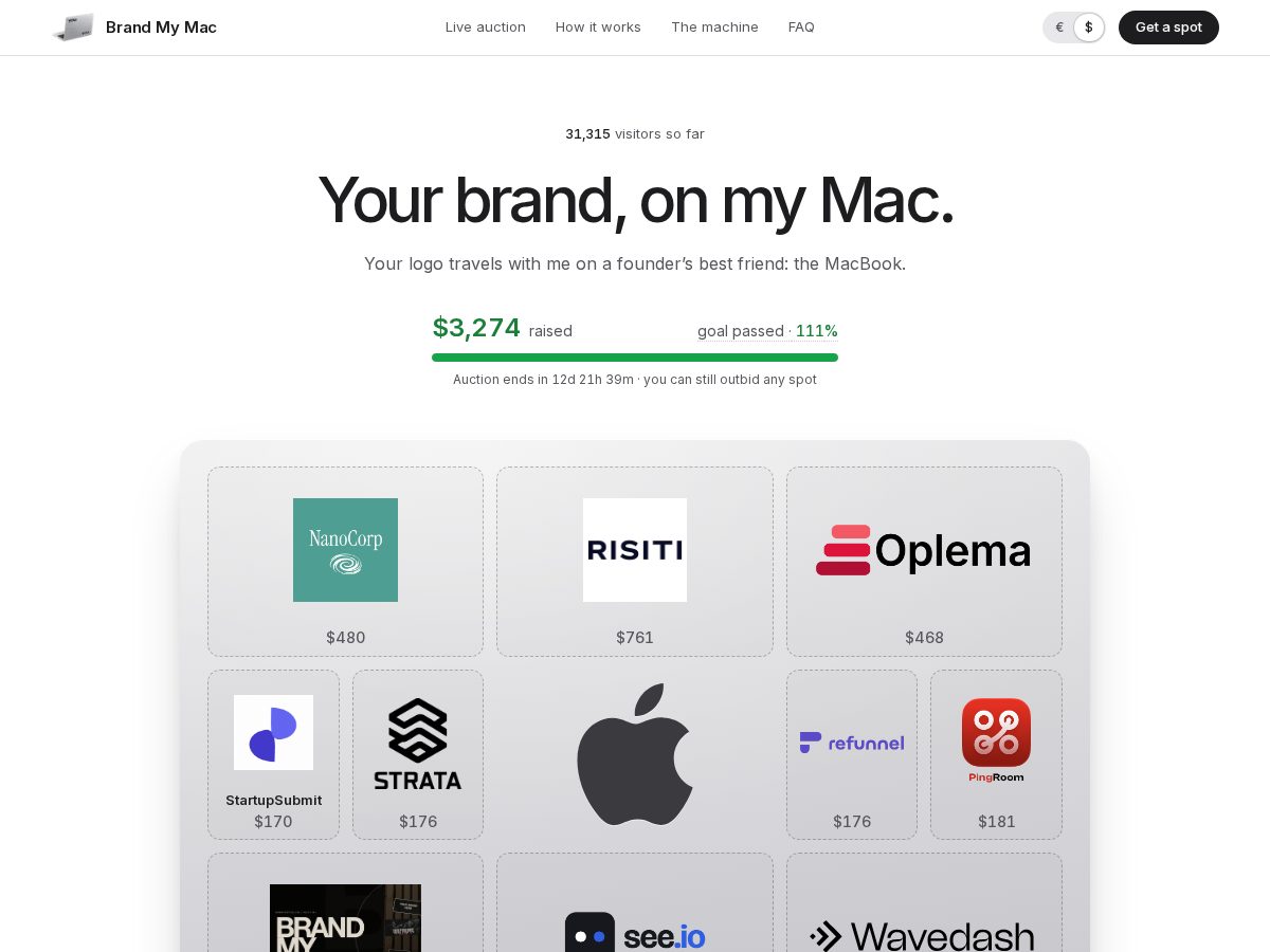 Landing-page snapshot of brandmymac.com