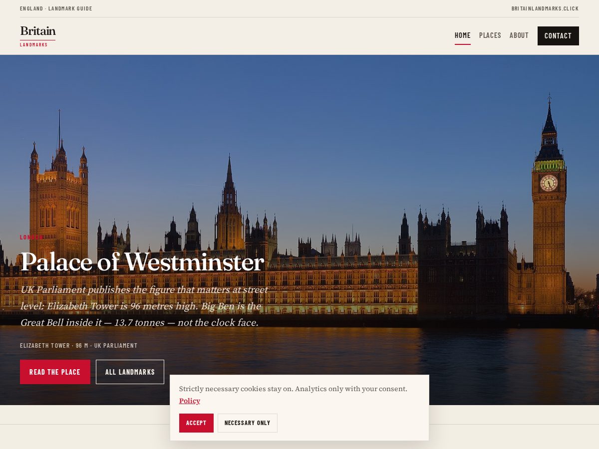 Landing-page snapshot of britainlandmarks.click