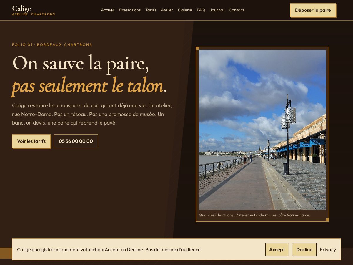 Landing-page snapshot of caligeite.digital