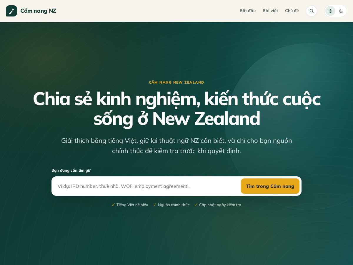 Landing-page snapshot of camnangnz.com