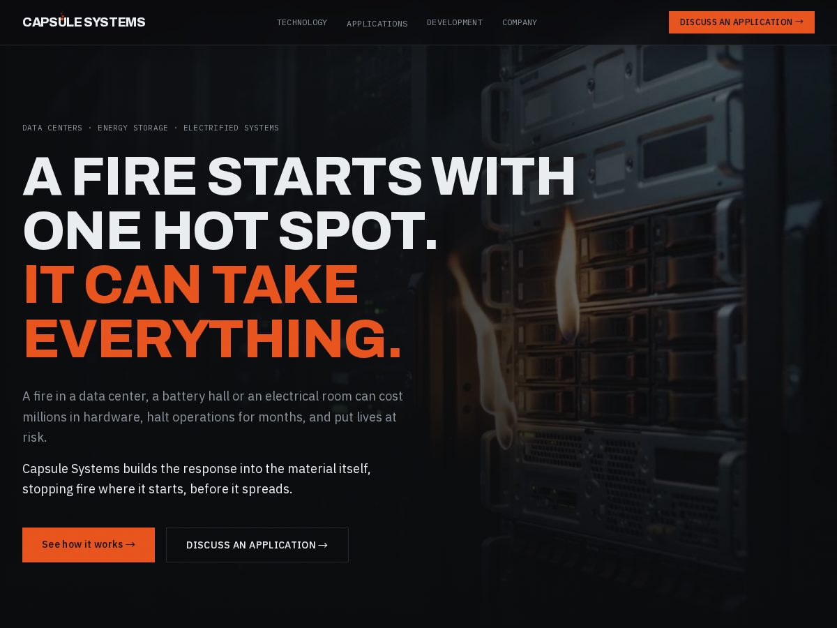 Landing-page snapshot of capsule.systems