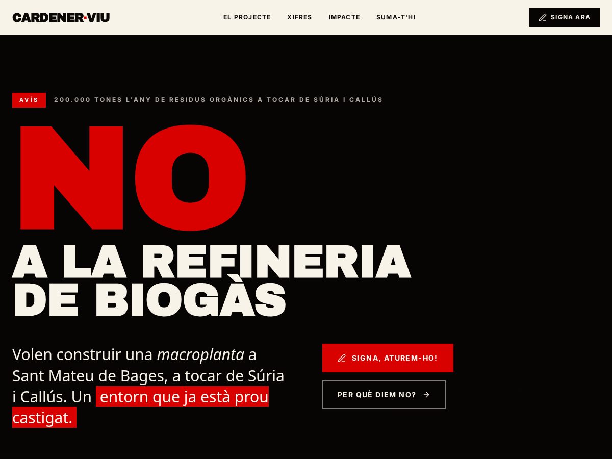 Landing-page snapshot of cardenerviu.cat
