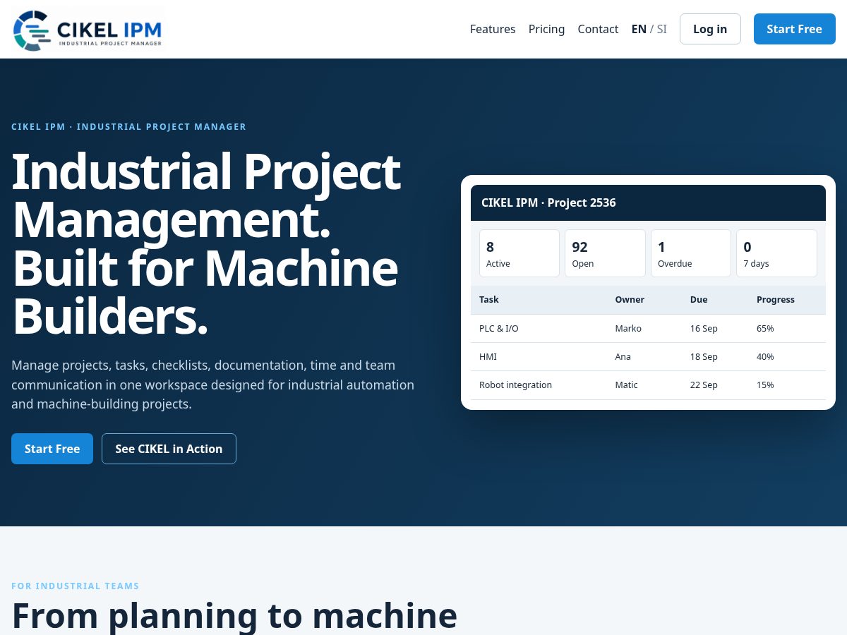 Landing-page snapshot of cikel-ipm.com