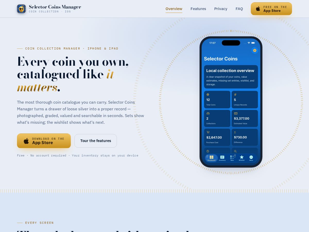 Landing-page snapshot of coins-manager.com