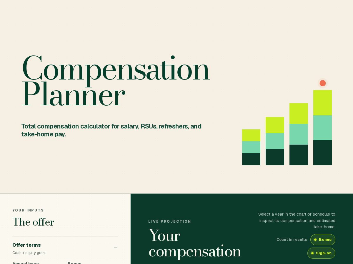 Landing-page snapshot of comp-planner.com