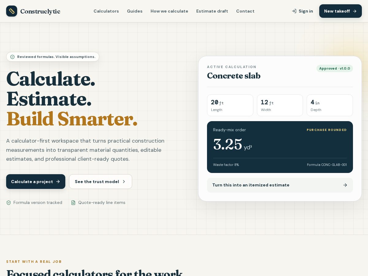 Landing-page snapshot of construclytic.com