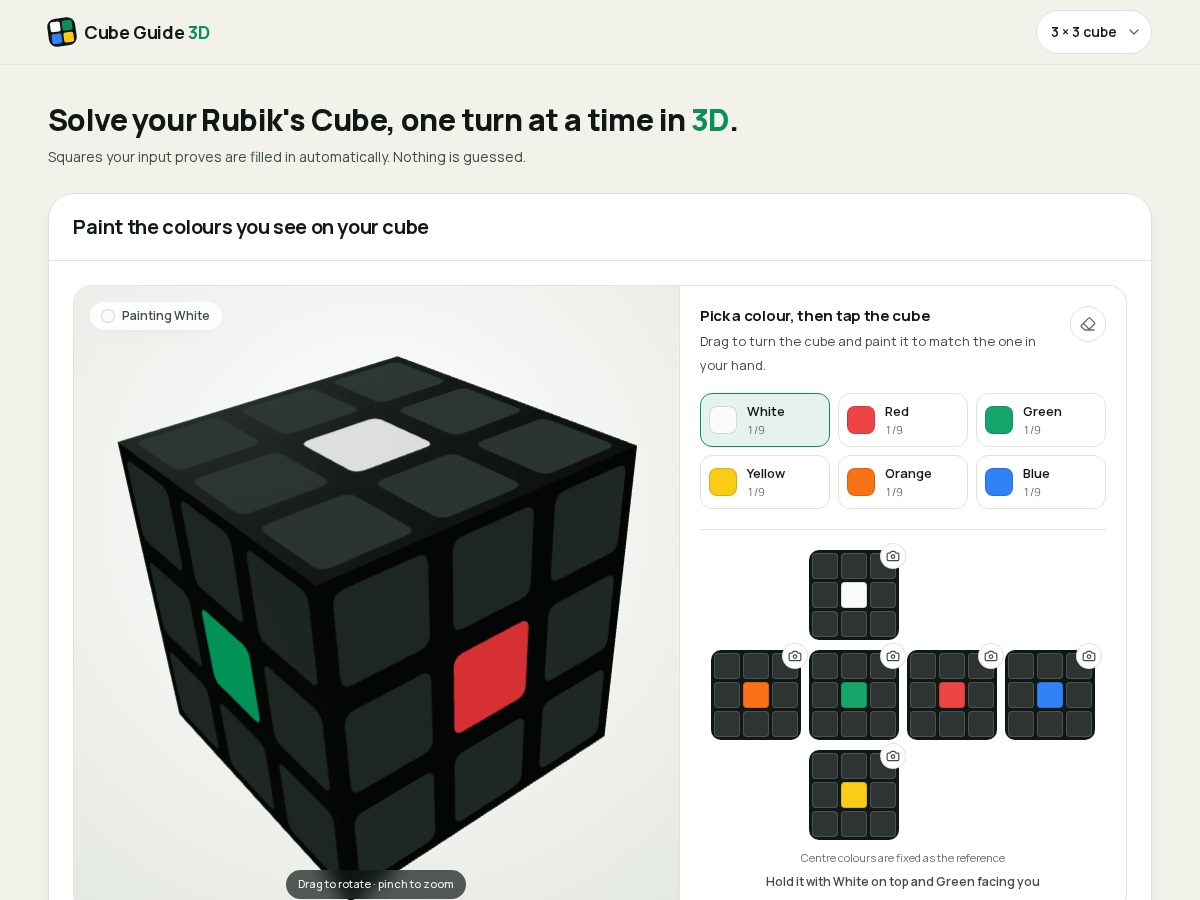 Landing-page snapshot of cubeguide3d.com