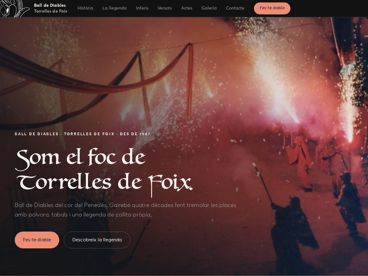 Landing-page snapshot of diablesdetorrelles.com