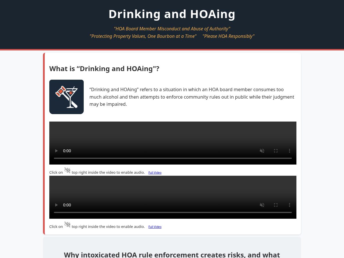 Landing-page snapshot of drinkingandhoaing.com
