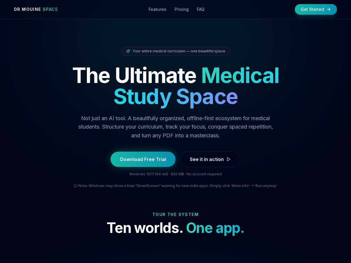 Landing-page snapshot of drmouine.space