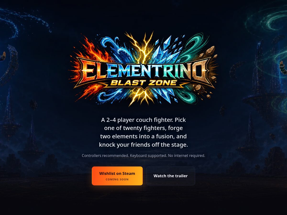 Landing-page snapshot of elementrino.com