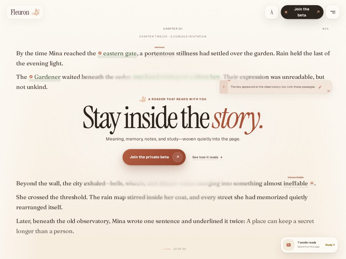 Landing-page snapshot of fleuron.page
