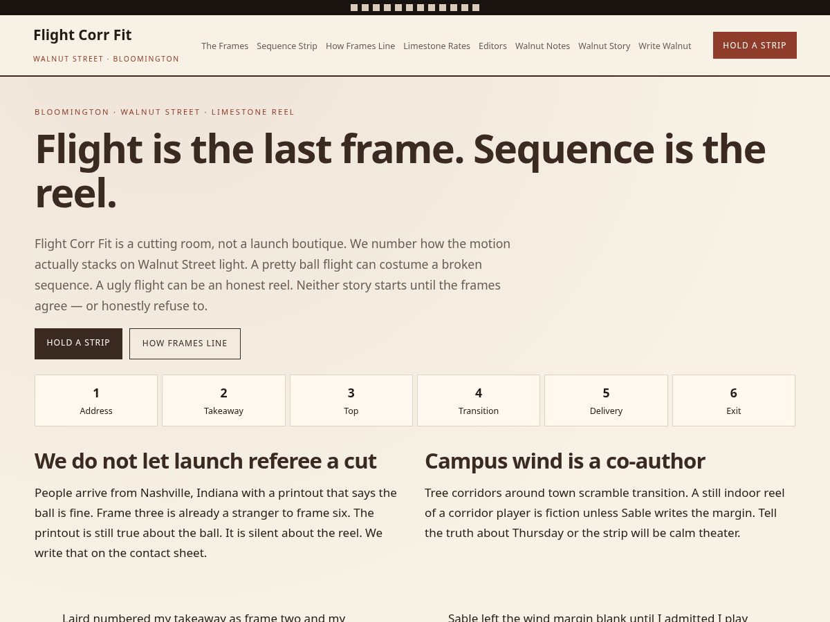 Landing-page snapshot of flightcorrfit.click