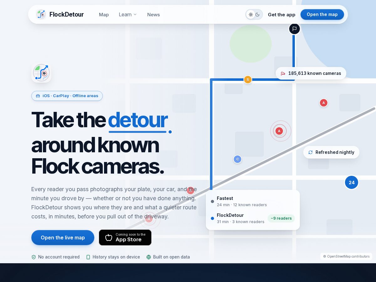 Landing-page snapshot of flockdetour.com