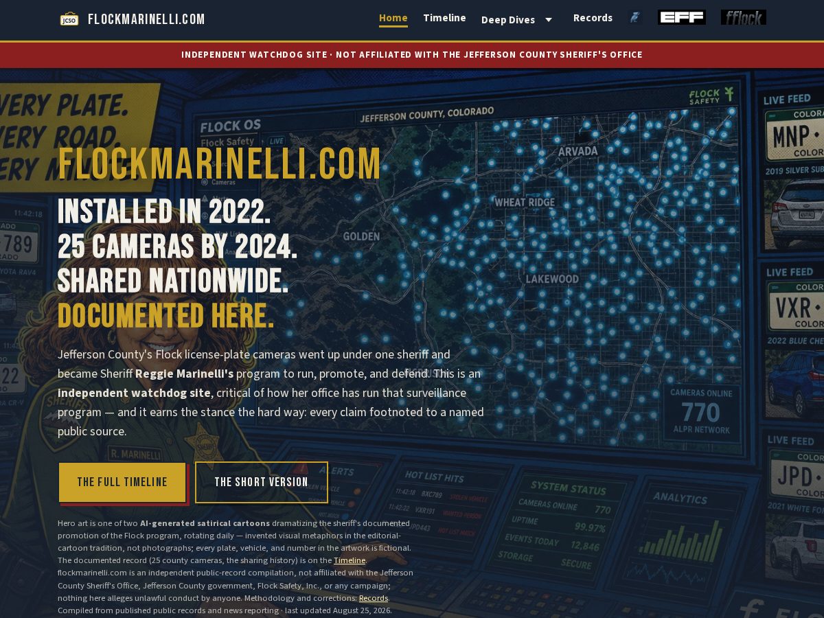 Landing-page snapshot of flockmarinelli.com