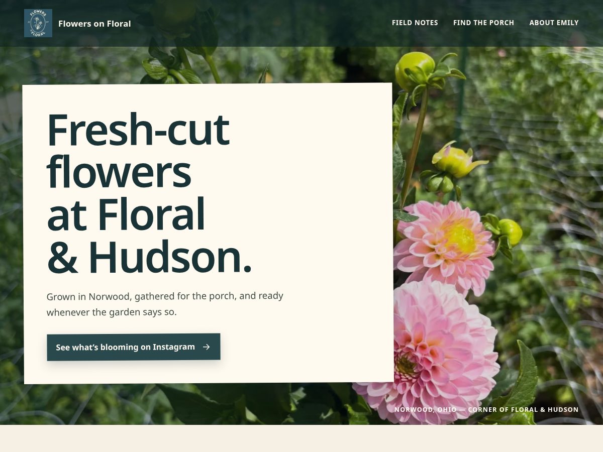 Landing-page snapshot of flowersonfloral.com